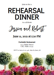 Garden Party Rehearsal Dinner Invite design preview
