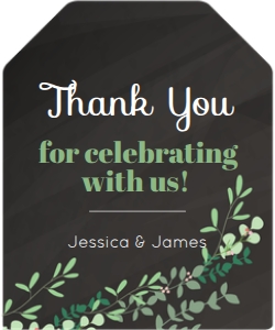 Chalkboard Greenery Thank You Tags design preview