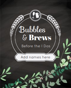 Bubbles and Brews 8x10" Signs design preview