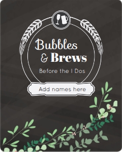 Bubbles and Brews Wine Label design preview