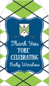 Golf Baby Shower Favor Tag design preview