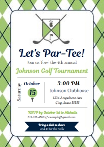 Golf Party Invitation design preview