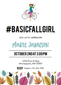 Basic Fall Girl Invite design preview