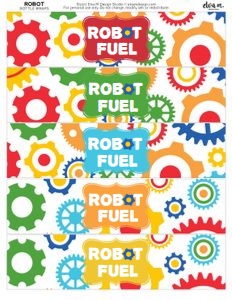 Robot Bottle Wraps design preview