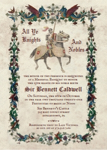 Medieval Birthday Invitation design preview