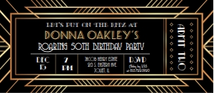 Art Deco Gatsby Ticket Invitation design preview