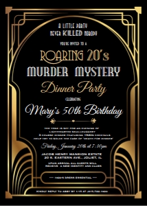 Murder Mystery Art Deco Invitation design preview