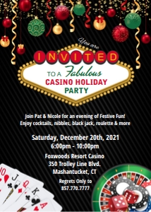 Holiday Casino Party Invitation design preview