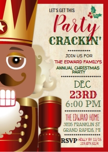 Nutcracker Holiday Invitation - African American Red design preview