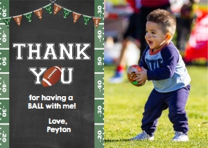 Football Photo Thank You Card design preview