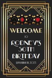 Casino Night Art Deco Welcome Sign design preview