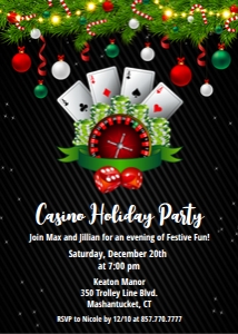 Holiday Christmas Casino 2 Invitation design preview