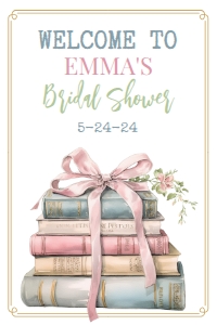 Book Themed Bridal Shower Welcome Sign - 24 x 36 design preview