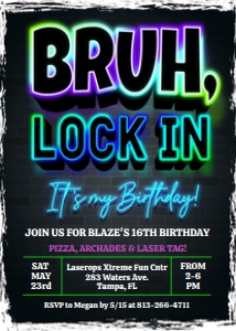Bruh, Lock in Invitation design preview