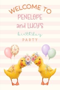 Two Little Ducklings Birthday Invitation design preview