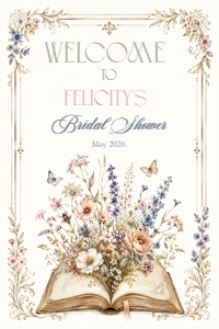 A Beautiful Story Begins Welcome Sign - 24 x 36 design preview