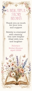 Floral Book Themed Bookmark - 2 x 5.6 design preview