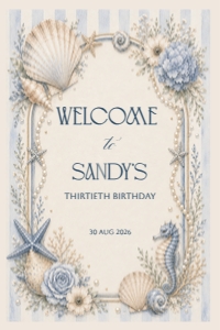Let's Toast on the Coast Welcome Sign - 24 x 36 design preview