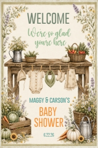 Vintage Locally Grown Baby Shower Welcome Sign - 24 x 36 design preview