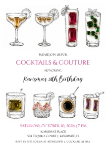 Cocktails & Couture Invitation design preview