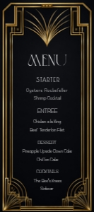 Art Deco III Menu design preview