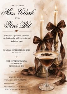 Married in a Tini Bit Bridal Shower Invitation design preview
