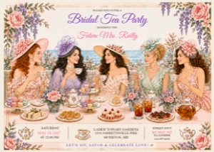 Female Tea Party Table Invitation design preview