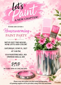 Paint a New Chapter Housewarming Invitation design preview