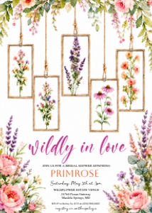 Wildly in Love Hanging Frames Bridal Shower Invitation design preview