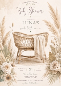 Boho Baby Shower Invitation design preview