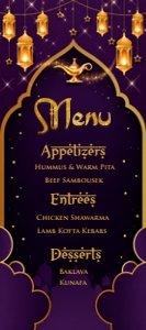 Arabian Nights Menu design preview