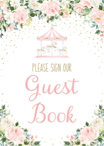 carousel pink - sign cards & gifts 5x7: carousel pink - signs