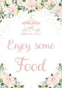 carousel pink - sign food 5x7: carousel pink - signs