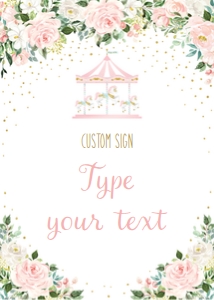 carousel pink - sign custom 5x7: carousel pink - signs