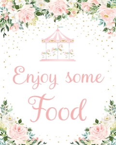 carousel pink - sign food 8x10: carousel pink - signs