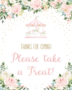 carousel pink - sign treat 8x10: carousel pink - signs