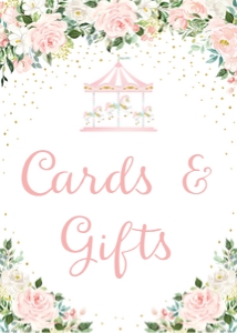 carousel pink - sign cards&gifts 5x7: carousel pink - signs