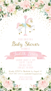 carousel pink - bbs invitation 2 1080x1920 white: carousel pink - bbs invitation 2
