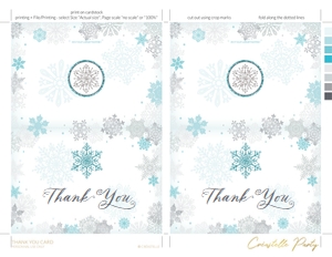 winter wonderland blue - decors - 01 thank you card: winter wonderland blue - decors