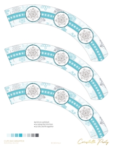 winter wonderland blue - decors - 13 cupcake wrap: winter wonderland blue - decors