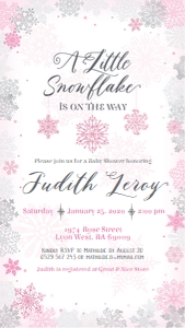 winter wonderland pink - bbs invitation 2 1080x1920 white: winter wonderland pink - bbs invitation 2