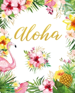 tropical flamingo - sign welcome 8x10: tropical flamingo - signs