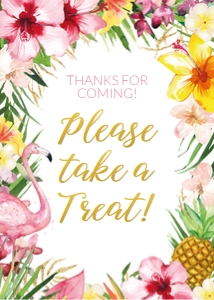 tropical flamingo - sign treat 5x7: tropical flamingo - signs