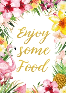 tropical flamingo - sign food 5x7: tropical flamingo - signs