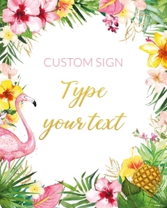tropical flamingo - sign custom 8x10: tropical flamingo - signs