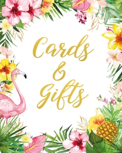 tropical flamingo - sign cards&gifts 8x10: tropical flamingo - signs