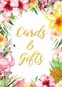tropical flamingo - sign cards&gifts 5x7: tropical flamingo - signs