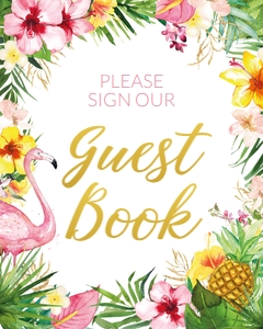 tropical flamingo - sign cards & gifts 8x10: tropical flamingo - signs