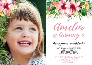 tropical hibiscus - bd invitation 3 7x5 photo: tropical hibiscus - bd invitation 3