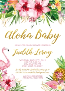 tropical flamingo - bbs invitation 3 5x7: tropical flamingo - bbs invitation 3